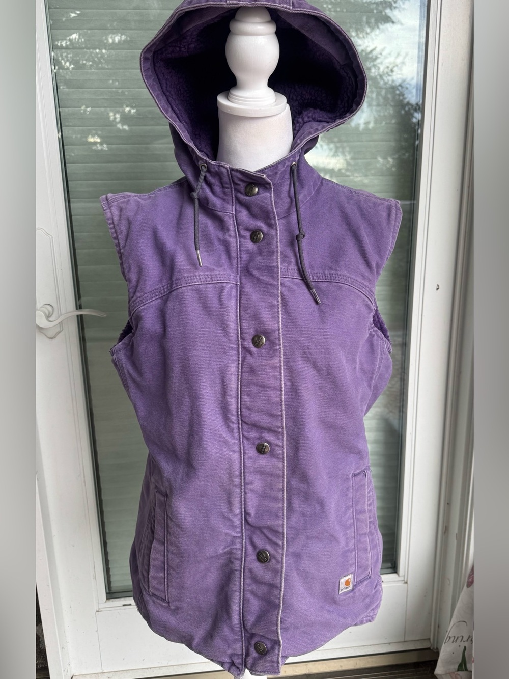 ✨ Carhartt Women's Sandstone Berkley II Hooded Sherpa Vest ✨ Rare Purple (4/6)